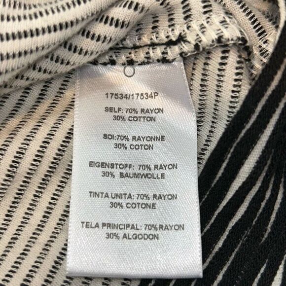 ANTHROPOLOGIE Dolan Black White Stripe Cowl Neck Long Sleeve Textured Top Size S - Picture 6 of 8